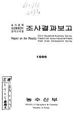 농가경제 농산물생산비 양곡소비량 조사결과보고. 1986