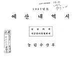 예산내역서 / 농림부 [편]. 1987