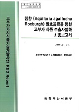 침향(Aquilaria agallocha Roxburgh) 발효음료를 통한 고부가 식품 수출사업화 최종보고서